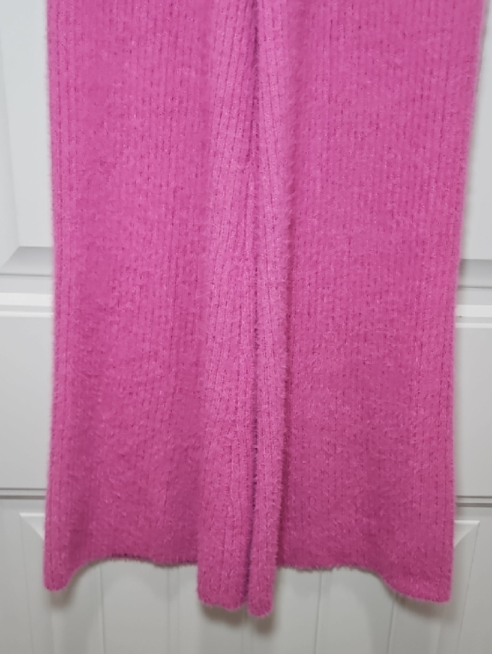 Pink Fuzzy Knit Flare Leg Ribbed Sweater Knit Lounge Pants New XS - Picture 4 of 7